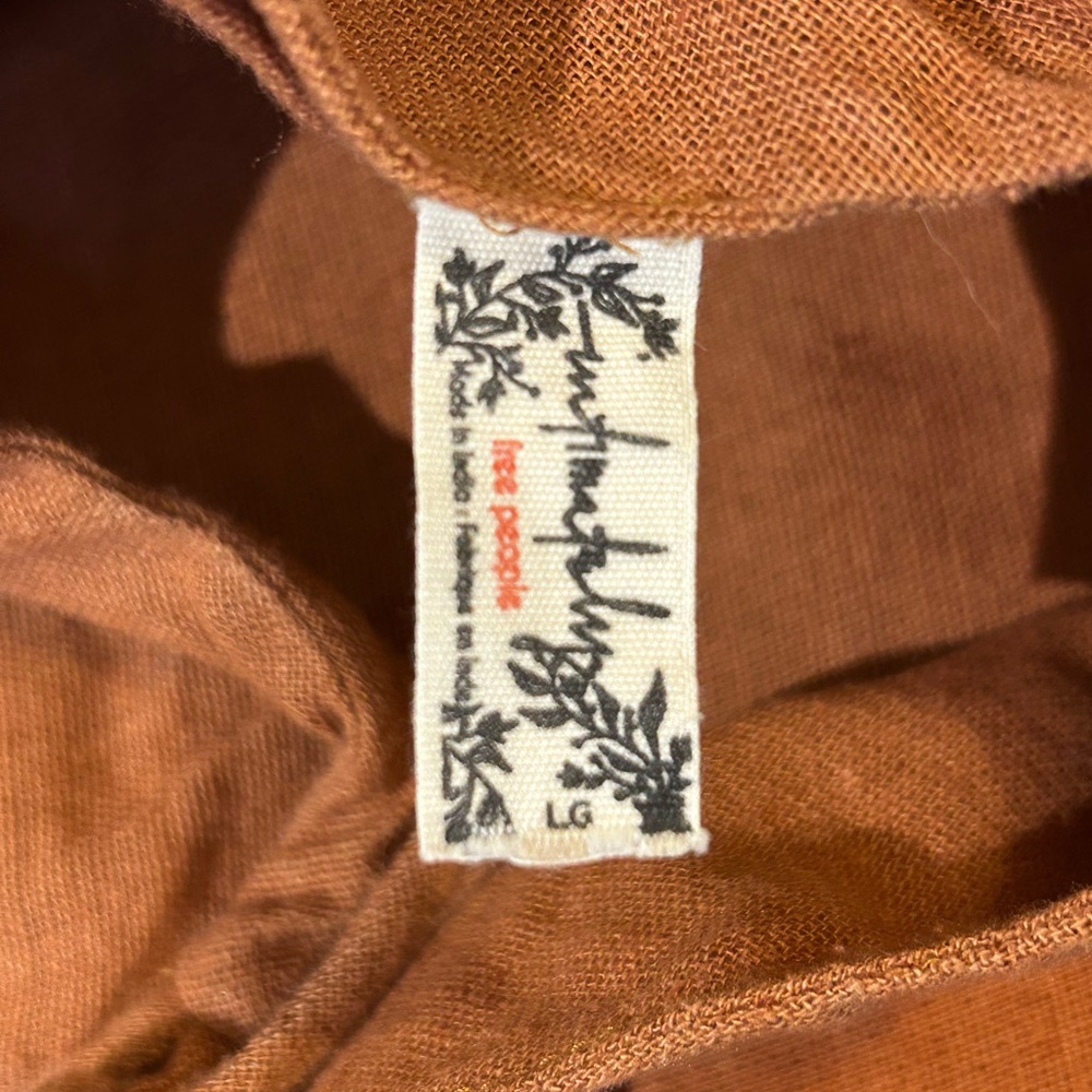 RARE! Free People Bianca Linen Dress Size L - Picture 8 of 9